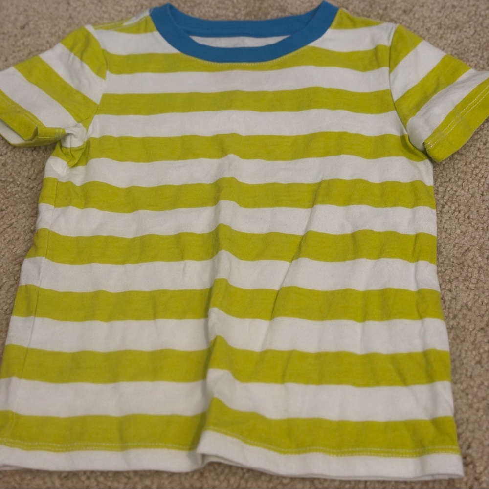 Striped Green and White Kids T-Shirt